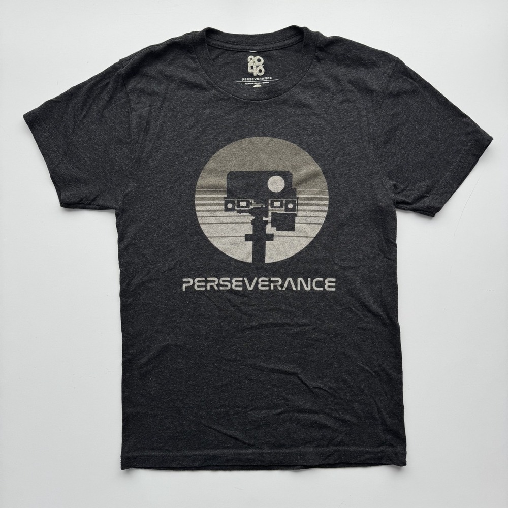 2046 NASA Perseverance Mars Rover JPL Tee Shirt Unisex XS Gray Science Space